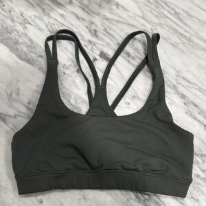 ALO Yoga Dark Charcoal Strappy Sports Bra